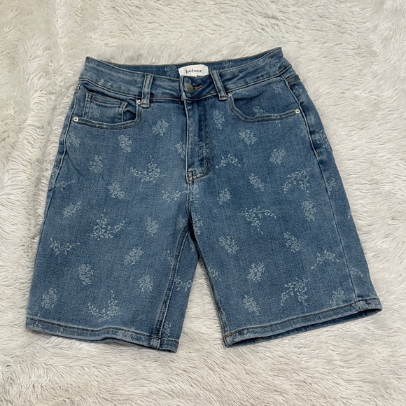 🌴 Bohme Floral Denim Bermuda Shorts - Picture 1 of 4